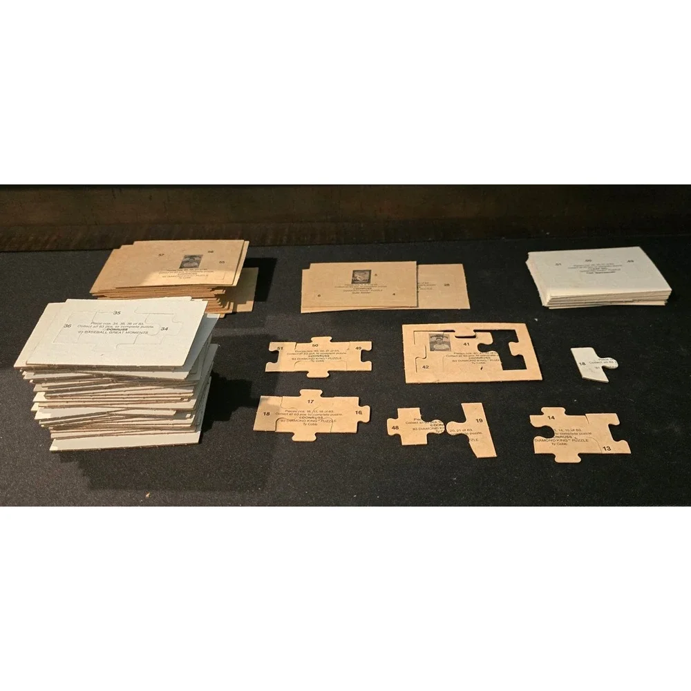 Vintage 1980's Donruss Baseball Puzzle Pieces‎ Lot Ty Cobb Duke Snider Ruth